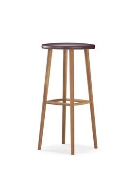 Stolab© Miss Button bar stool H78 oak Natural oil Elmotique darkbrown 0102